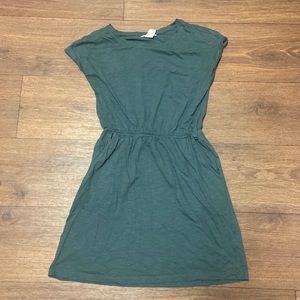 H&M cinched waist dress forest green xs